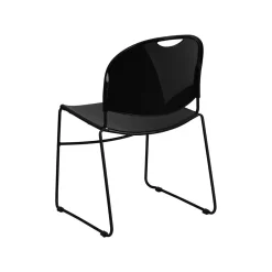 Folding & Stacking*Flash Furniture HERCULES™ Polypropylene Black Frame Ultra Compact Stack Chair, Black, 15/Pack