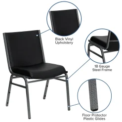Folding & Stacking*Flash Furniture HERCULES Series Vinyl Stack Chair, Black (XU60153BKVYL)