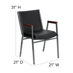 Folding & Stacking*Flash Furniture HERCULES Series Vinyl Stack Chair with Arms, Black (XU60154BKVYL)