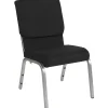 Folding & Stacking*Flash Furniture HERCULES Series Fabric Stacking Church Chair, Black/Silver Vein Frame (XUCH60096BKSV)