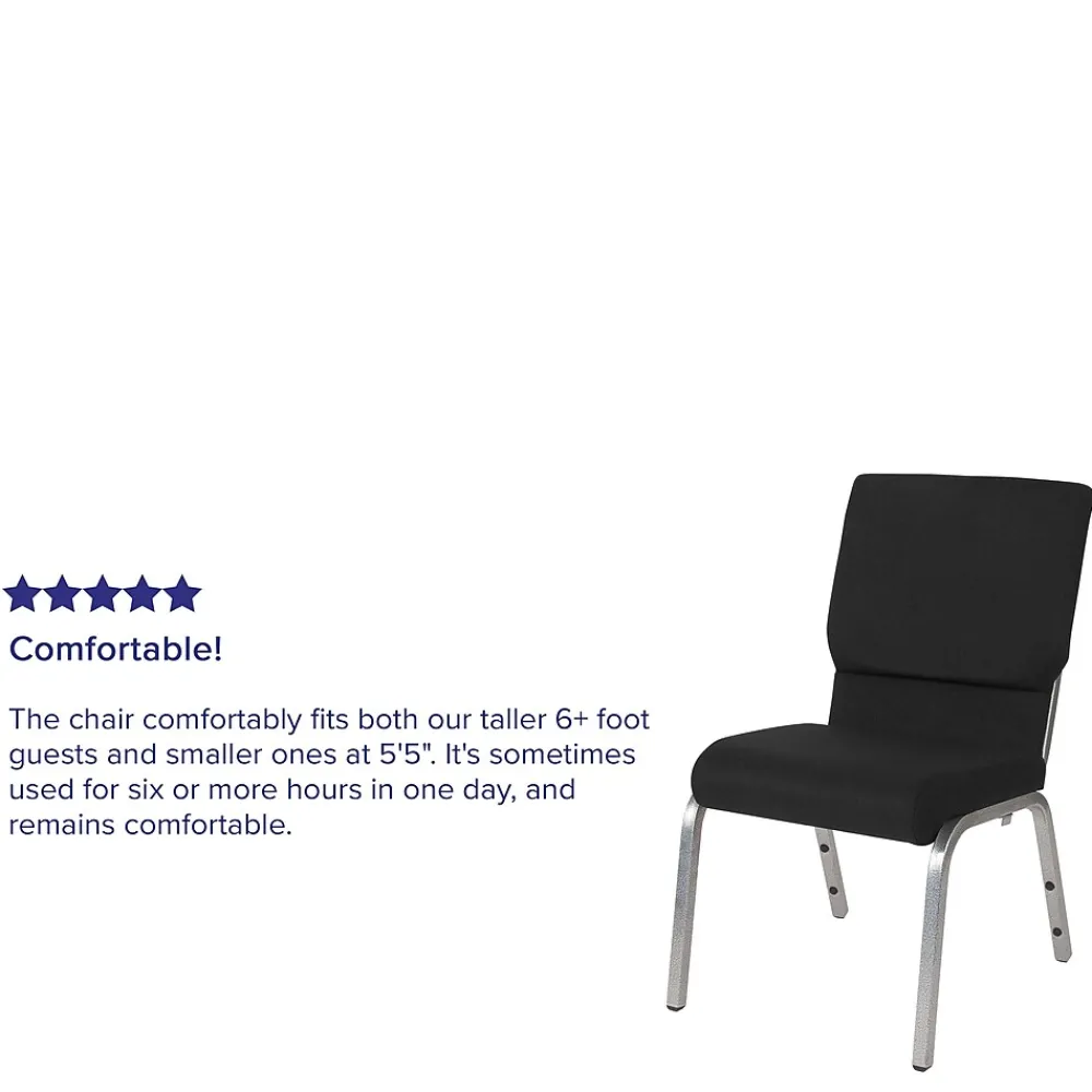 Folding & Stacking*Flash Furniture HERCULES Series Fabric Stacking Church Chair, Black/Silver Vein Frame (XUCH60096BKSV)
