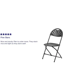 Folding & Stacking*Flash Furniture HERCULES Series 800 lb. Capacity Plastic Fan Back Folding Chair 8/Pack (8LEL4BK)