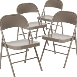 Folding & Stacking*Flash Furniture HERCULES Series Metal Folding Chair, Gray, 4/Pk (4BDF002GY)