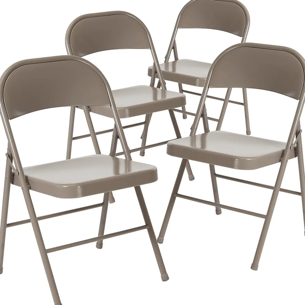 Folding & Stacking*Flash Furniture HERCULES Series Metal Folding Chair, Gray, 4/Pk (4BDF002GY)