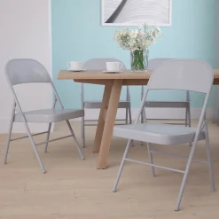 Folding & Stacking*Flash Furniture HERCULES Series Metal Folding Chair, Gray, 4/Pk (4BDF002GY)