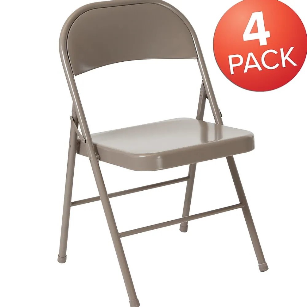 Folding & Stacking*Flash Furniture HERCULES Series Metal Folding Chair, Gray, 4/Pk (4BDF002GY)