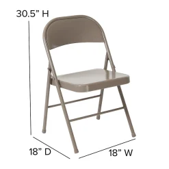 Folding & Stacking*Flash Furniture HERCULES Series Metal Folding Chair, Gray, 4/Pk (4BDF002GY)