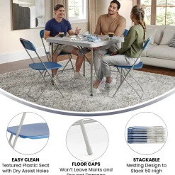 Folding & Stacking*Flash Furniture HERCULES Series Plastic Banquet/Reception Chair, Blue, 2/Pack (2LEL3BLUE)