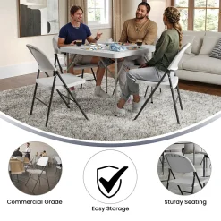 Folding & Stacking*Flash Furniture HERCULES Series Plastic Folding Chair, White, 2/Pack (2DADYCD50WH)