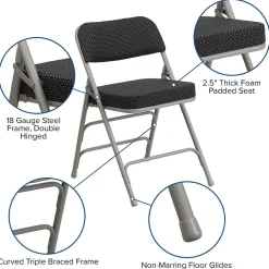 Folding & Stacking*Flash Furniture HERCULES Series Fabric Folding Chair, Black, 2/Pack (2AWMC320AFBK)