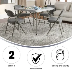 Folding & Stacking*Flash Furniture HERCULES Series Fabric Folding Chair, Gray, 2/Pack (2HAMC320AFGRY)