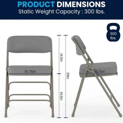 Folding & Stacking*Flash Furniture HERCULES Series Fabric Folding Chair, Gray, 2/Pack (2HAMC320AFGRY)