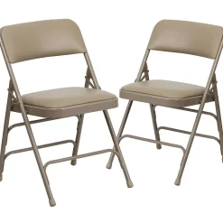 Folding & Stacking*Flash Furniture HERCULES Series Vinyl Banquet/Reception Chair, Beige, 2/Pack (2HAMC309AVBGE)