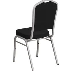 Folding & Stacking*Flash Furniture HERCULES Series Fabric Banquet Stacking Chair, Black/Silver Frame, 4 Pack (4FDC01S11)