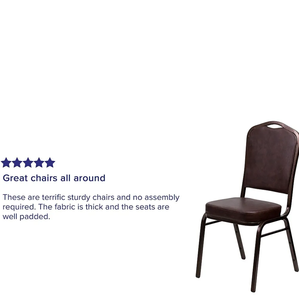 Folding & Stacking*Flash Furniture HERCULES Series Vinyl Banquet Stacking Chair, Brown/Copper Vein Frame, 4 Pack (4FDC01CPRBRNVY)