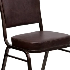 Folding & Stacking*Flash Furniture HERCULES Series Vinyl Banquet Stacking Chair, Brown/Copper Vein Frame, 4 Pack (4FDC01CPRBRNVY)