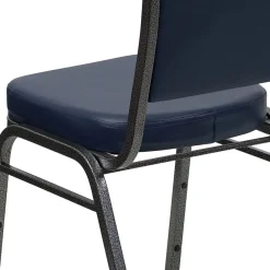 Folding & Stacking*Flash Furniture HERCULES Series Vinyl Banquet Stacking Chair, Navy/Silver Vein Frame, 4 Pack (4FDC01SVNY)