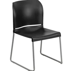 Folding & Stacking*Flash Furniture HERCULES 8Full Back Stack Chairs W/Sled Base, Black, 20/Pack
