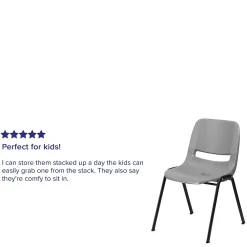 Folding & Stacking*Flash Furniture HERCULES Series Plastic Shell Stack Chair, Gray/Black (RUTEO1GY)