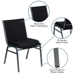 Folding & Stacking*Flash Furniture HERCULES Series Fabric Stack Chair, Black Dot (XU60153BK)