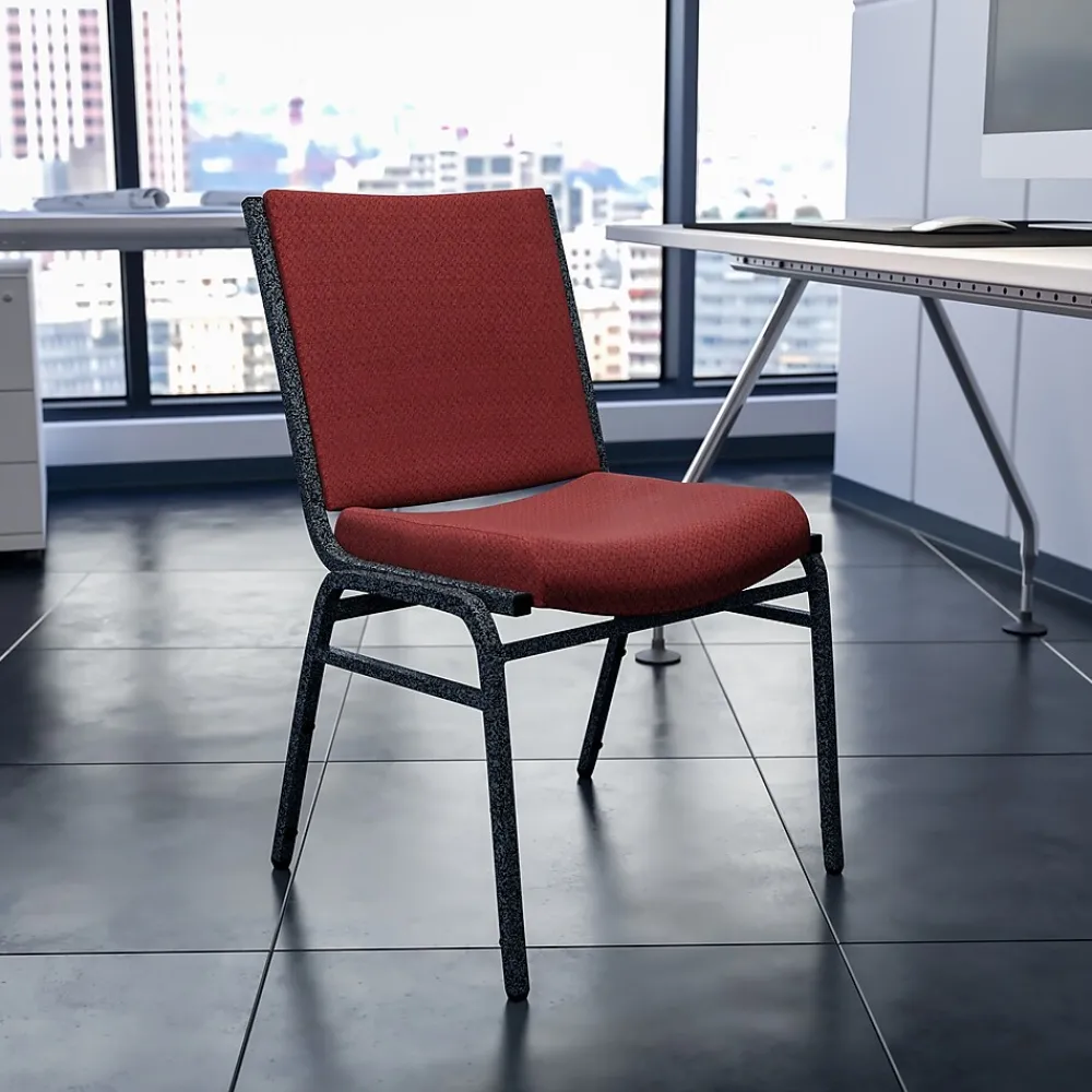 Folding & Stacking*Flash Furniture HERCULES Series Fabric Stack Chair, Burgundy Patterned (XU60153BY)