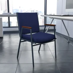 Folding & Stacking*Flash Furniture HERCULES Series Fabric Stack Chair with Arms, Navy Blue Dot (XU60154NVY)