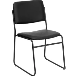 Folding & Stacking*Flash Furniture HERCULES Series Vinyl Stacking Chair with Sled Base, Black (XU8700BLKBVYL30)