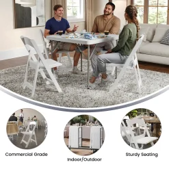 Folding & Stacking*Flash Furniture HERCULES™ Vinyl Armless Folding Chair, White, 20/Pack (20L3L1WHITE)