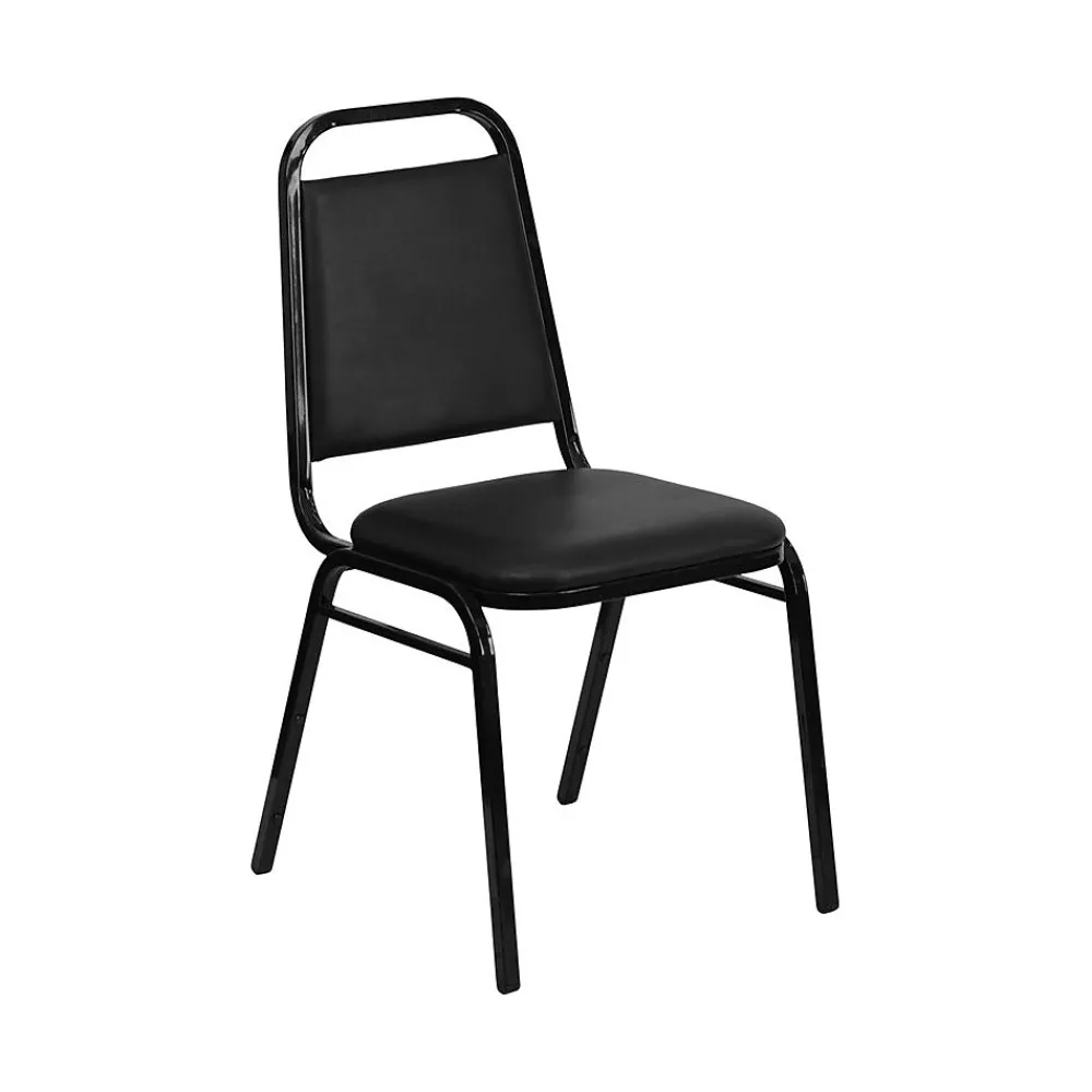 Folding & Stacking*Flash Furniture HERCULES™ 18"H Vinyl Black Frame Trapezoidal Back Banquet Chair, Black, 20/Pack (20FDBHF2BKVYL)