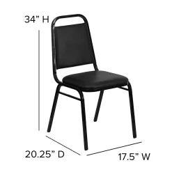 Folding & Stacking*Flash Furniture HERCULES Series Vinyl Banquet Stacking Chair, Black, 4 Pack (4FDBHF2BKVYL)