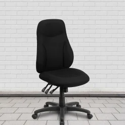 Office Chairs*Flash Furniture Hughes Armless Ergonomic Fabric Swivel High Back Task Office Chair, Black (BT90297H)