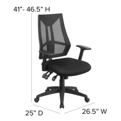 Office Chairs*Flash Furniture Ivan Ergonomic Mesh Swivel High Back Multifunction Task Office Chair, Black (HL0017)