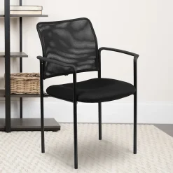 Folding & Stacking*Flash Furniture Jana Mesh Stackable Side Chair with Arms, Black (GO5162)