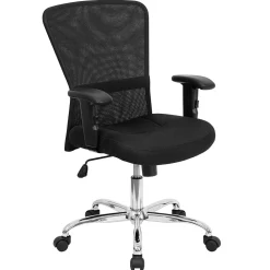 Office Chairs*Flash Furniture Jasmine Ergonomic Mesh Swivel Mid-Back Task Office Chair, Black (GO5307B)