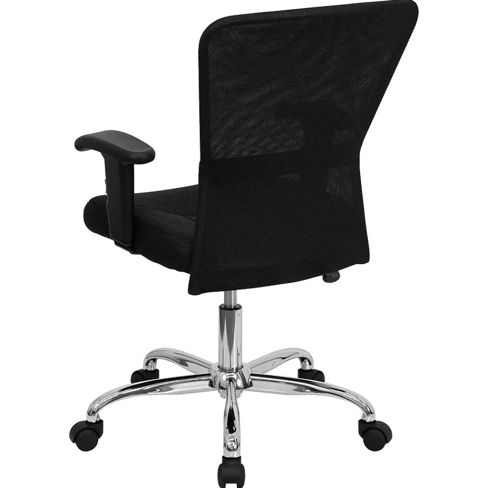 Office Chairs*Flash Furniture Jasmine Ergonomic Mesh Swivel Mid-Back Task Office Chair, Black (GO5307B)