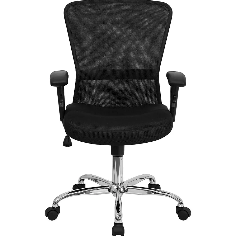 Office Chairs*Flash Furniture Jasmine Ergonomic Mesh Swivel Mid-Back Task Office Chair, Black (GO5307B)
