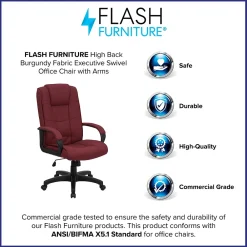 Office Chairs*Flash Furniture Jessica Fabric Swivel High Back Executive Office Chair, Burgundy (GO5301BBY)