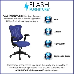 Office Chairs*Flash Furniture Kale Ergonomic Mesh Swivel High Back Executive Office Chair, Blue (BLZP806BL)