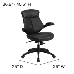 Office Chairs*Flash Furniture Kale Ergonomic LeatherSoft Swivel Mid-Back Executive Office Chair, Black (BLZP804)