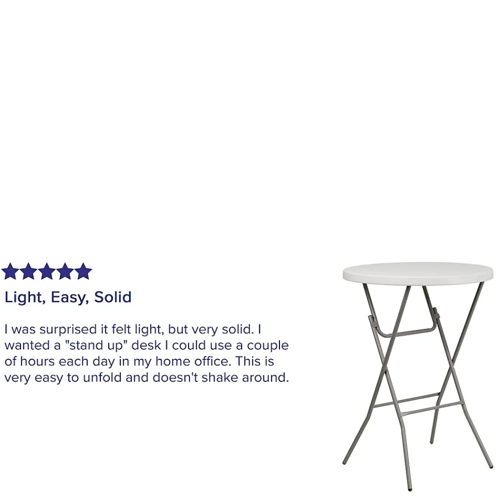 Folding Tables*Flash Furniture Kathryn Folding Table, 31.5" x 31.5", Granite White (RB32RBARGW)