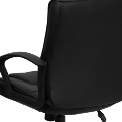 Office Chairs*Flash Furniture Lindon LeatherSoft Swivel Mid-Back Task Office Chair, Black (GO937MBKLEA)
