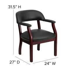 Office Chairs*Flash Furniture Luxurious Vinyl Conference Chair, Black and Mahogany (BZ105BLK)