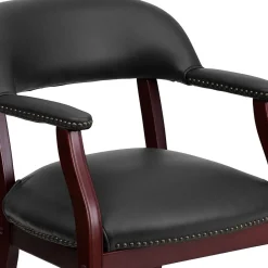 Office Chairs*Flash Furniture Luxurious Vinyl Conference Chair, Black and Mahogany (BZ105BLK)