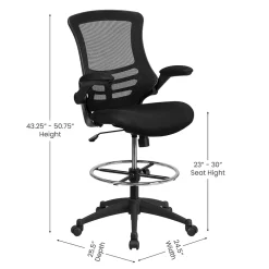 Office Chairs*Flash Furniture Mid-Back Design Mesh Task Chair, Black (BL-X-5M-D-GG)