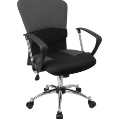 Office Chairs*Flash Furniture Mindy Ergonomic Mesh Swivel Mid-Back Task Office Chair, Gray (LFW23GREY)