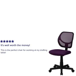 Office Chairs*Flash Furniture Neri Armless Ergonomic Mesh Swivel Low Back Task Office Chair, Purple (WA3074PUR)