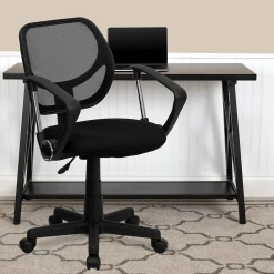 Office Chairs*Flash Furniture Neri Ergonomic Mesh Swivel Low Back Task Office Chair, Black (WA3074BKARM)
