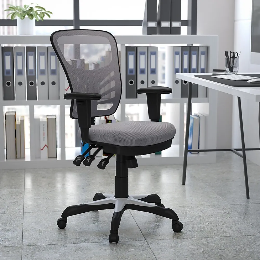 Ergonomic Chairs*Flash Furniture Nicholas Ergonomic Mesh Swivel Mid-Back Multifunction Executive Office Chair, (HL0001GY) Gray