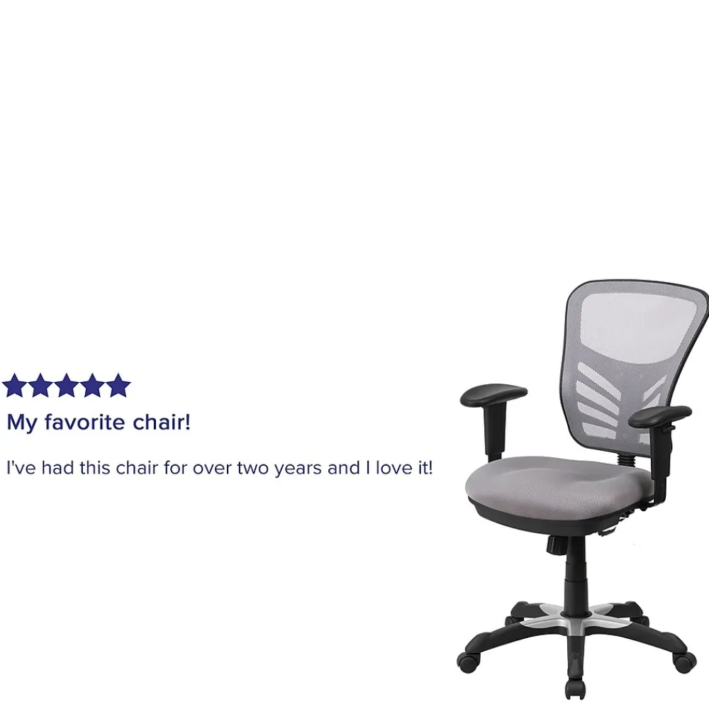 Ergonomic Chairs*Flash Furniture Nicholas Ergonomic Mesh Swivel Mid-Back Multifunction Executive Office Chair, (HL0001GY) Gray