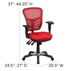 Ergonomic Chairs*Flash Furniture Nicholas Ergonomic Mesh Swivel Mid-Back Multifunction Executive Office Chair, (HL0001) Red